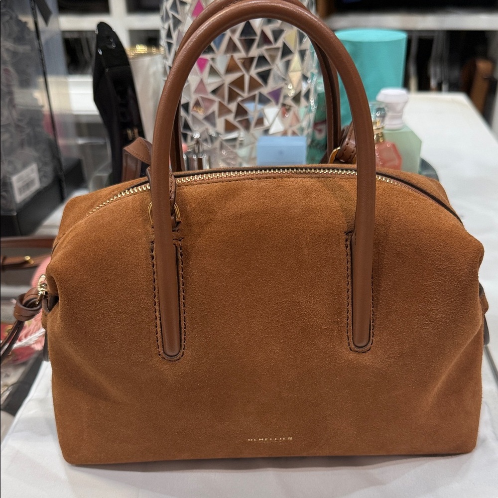 Authentic and New Chic Brown Suede Satchel by DeMellier London